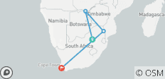  9 JOURS | AVENTURE DES CHUTES DE VICTORIA, DE KRUGER ET DE LA VILLE DU CAP - 4 destinations 