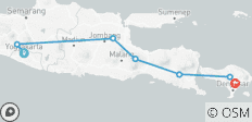  Voyage à travers Java jusqu\'à Bali - 9 jours - 7 destinations 