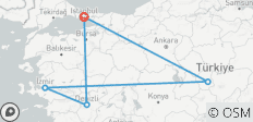  Circuit en groupe de 10 jours en Turquie (Istanbul, Cappadoce et mer Égée) - 5 destinations 