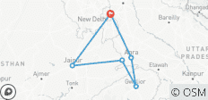  6 Tage Goldenes Dreieck Tour mit Gwalior mit Taj Mahal Sonnenaufgang/Sonnenuntergang - 6 destinations 