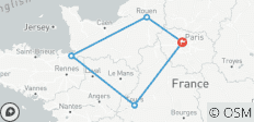  Northern France Highlights - Covering Paris, Rouen, Pontorson and Tours in 12 Days - 5 destinations 