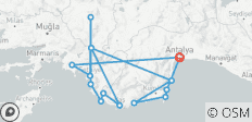  The Most Beautiful Stages of the Lycian Way 15 Days - 14 destinations 