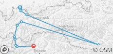  Easy Crossing of the Alps from Füssen to Meran individually 7 Days - 12 destinations 