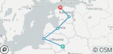  Baltikum Bahnreise - 9 Tage durch Litauen, Lettland und Estland - 5 Destinationen 