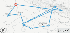  Lo más vendido: Viaje de 15 días a la India con Nepal en avión: Taj Mahal, Ghats de Benarés, Safari en Chitwan, Vistas del Himalaya - 11 destinos 