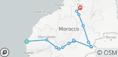  Désert et villes impériales : Circuit de 4 jours d\'Essaouira à Fès - 15 destinations 