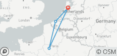 Het beste van West-Europa - Amsterdam naar Amsterdam met Brugge en Parijs tussendoor - 4 bestemmingen 