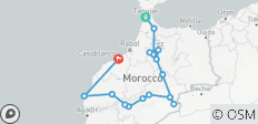  Circuit privé de 12 jours de Tanger à Casablanca-Chefchaouen, Fès, via Sahara Luxury Desert Camp - 16 destinations 