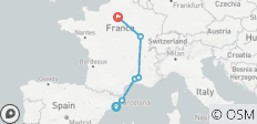  Barcelona to Paris (from Barcelona to Paris) - 6 destinations 