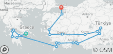  Athens, Peloponnese and Turkish Tour (21 destinations) - 21 destinations 