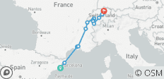  Reis van Barcelona naar Zürich (14 bestemmingen) - 14 bestemmingen 