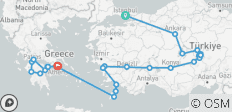  Turkije, Rhodos &amp; de Peloponnesos – eindpunt Athene - 32 bestemmingen 