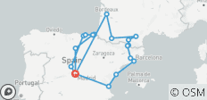  Madrid, Baskenland, Andorra und Barcelona mit Lourdes (19 Destinationen) - 19 Destinationen 