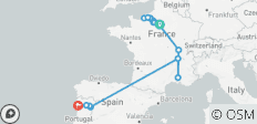  Begegnung mit Frankreich und Portugal - 31 Tage (von Paris bis Porto) - 15 Destinationen 