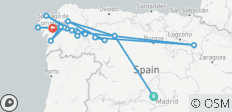  Wanderreise Jakobsweg - Camino de Santiago (von Madrid bis Santiago de Compostela) - 20 Destinationen 