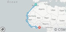  Marokko naar Ghana Groepsreis over land - 12 bestemmingen 