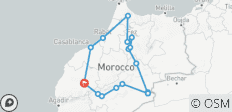  Tour Privado de 11 Días de Marrakech a Chefchaouen y las Ciudades Imperiales de Essaouira vía el Campamento de Lujo del Desierto del Sáhara/ Lo Mejor de Marruecos - 17 destinos 