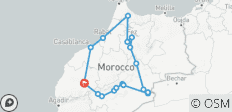 Tour Privado de 11 Días de Marrakech a Chefchaouen y las Ciudades Imperiales de Essaouira vía el Campamento de Lujo del Desierto del Sáhara/ Lo Mejor de Marruecos - 18 destinos 