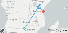  15 Dagen: Victoria Watervallen - Maasai Mara - Serengeti en Zanzibar - 7 bestemmingen 