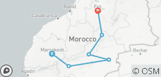  Circuit de 4 jours à Fès via le désert du Sahara depuis Marrakech - 6 destinations 