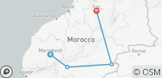  Circuit de 6 jours de Marrakech à Fès à travers le Sahara. - 4 destinations 