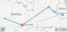  9-daags avontuur van Malawi naar Zambia: BIG-5 Klassieke \'Best of Zambia\' Safari via Chipata Border \&quot; - 10 bestemmingen 