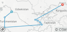  De Ultieme 5 Stans Tour: Kazachstan, Kirgizië, Tadzjikistan, Oezbekistan en Turkmenistan - Ontdek Centraal-Azië in 16 dagen - 8 bestemmingen 