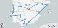  Het beste van Portugal, Andalusië &amp; Barcelona - 13 dagen - 21 bestemmingen 