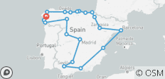 Hoogtepunten van Spanje vanuit Santiago - 14 dagen - 22 bestemmingen 