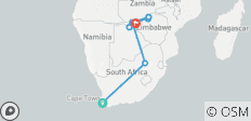  Safari Cruise along the Zambezi River - South Africa, Botswana, Namibia, Zimbabwe with extended stay at the Cape Peninsula (port-to-port cruise) (19 destinations) - 19 destinations 