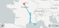  Borgoña y Provenza con 2 noches en la Costa Azul y 2 noches en París (en dirección norte) 2027 - 9 destinos 