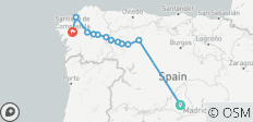  Wandelen over de Camino de Santiago (van Madrid naar Santiago de Compostela) - 12 bestemmingen 
