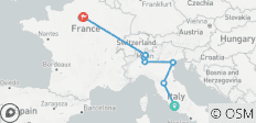  Icons of Italy with Paris by Train - 9 destinations 