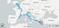  De Londres à Athènes en passant par les îles grecques (avec un départ à Londres) (38 destinations) - 38 destinations 