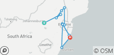  6-day Kruger, Swazi &amp; Coast (Accommodated) - 11 destinations 