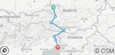  Alpe-Adria-Radweg, Salzbourg - Grado - 7 destinations 