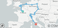  Europakreis von Paris nach Rom GO - 27 Destinationen 