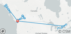  Oost-Canada, Rockies Odyssey en Alaska Cruise Toronto → Vancouver (2027) - 30 bestemmingen 