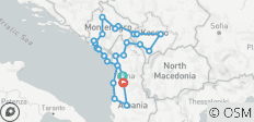  Aventure, paysages uniques et histoire à travers les Balkans 13 jours - 24 destinations 