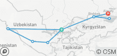  19 Tage Panorama Zentralasien 5 Stans Kleingruppenreise 4Star Hotel（Max 16） - 9 Destinationen 