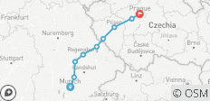  Radtour von München nach Prag - 9 Destinationen 