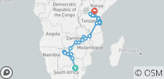  Johannesburg to Kenya (72 destinations) - 36 destinations 