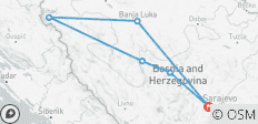  Bosnie, un circuit de 6 jours au départ de Sarajevo, hors des sentiers battus, tout au long de l\'année. Visitez des forteresses médiévales, des sites historiques et bien plus encore ! L\'héritage de l\'Empire ottoman est impressionnant. Des paysages i… - 6 destinations 