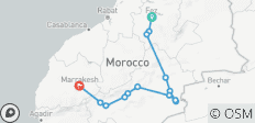  Au départ de Fès : 6 jours d\'excursions privées au Maroc : Fès, le désert du Sahara et Marrakech - 14 destinations 