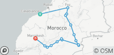  Casablanca nach Marrakech 4 Tage Wüstentour - 16 Destinationen 