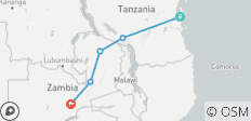  Tanzania to Zambia Train Travel Adventure – 3 Days - 5 destinations 