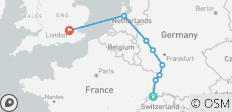  Les hauts lieux du Rhin avec Londres 2027 - 11 jours (from Bâle to Londres) - 8 destinations 