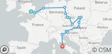  Ruta de Londres a Roma (Estándar, Verano ( Hasta Mar \'27), Inicio Amsterdam, Edad 18-22) - 16 destinos 
