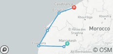  Van Marrakech: 6-daagse privéreis naar Casablanca via de Agafay-woestijn en de Atlantische kust - 6 bestemmingen 