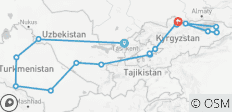  Viaje privado personalizado de 16 días a Uzbekistán, Turkmenistán y Kirguistán - 18 destinos 
